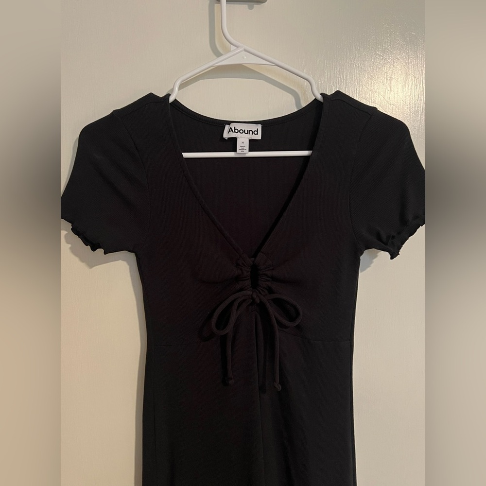 Abound Rib-Knit Keyhole Short Sleeve Dress
